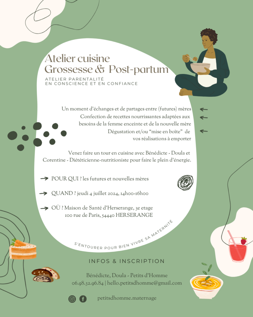 Lire la suite à propos de l’article Atelier cuisine – Grossesse & post partum